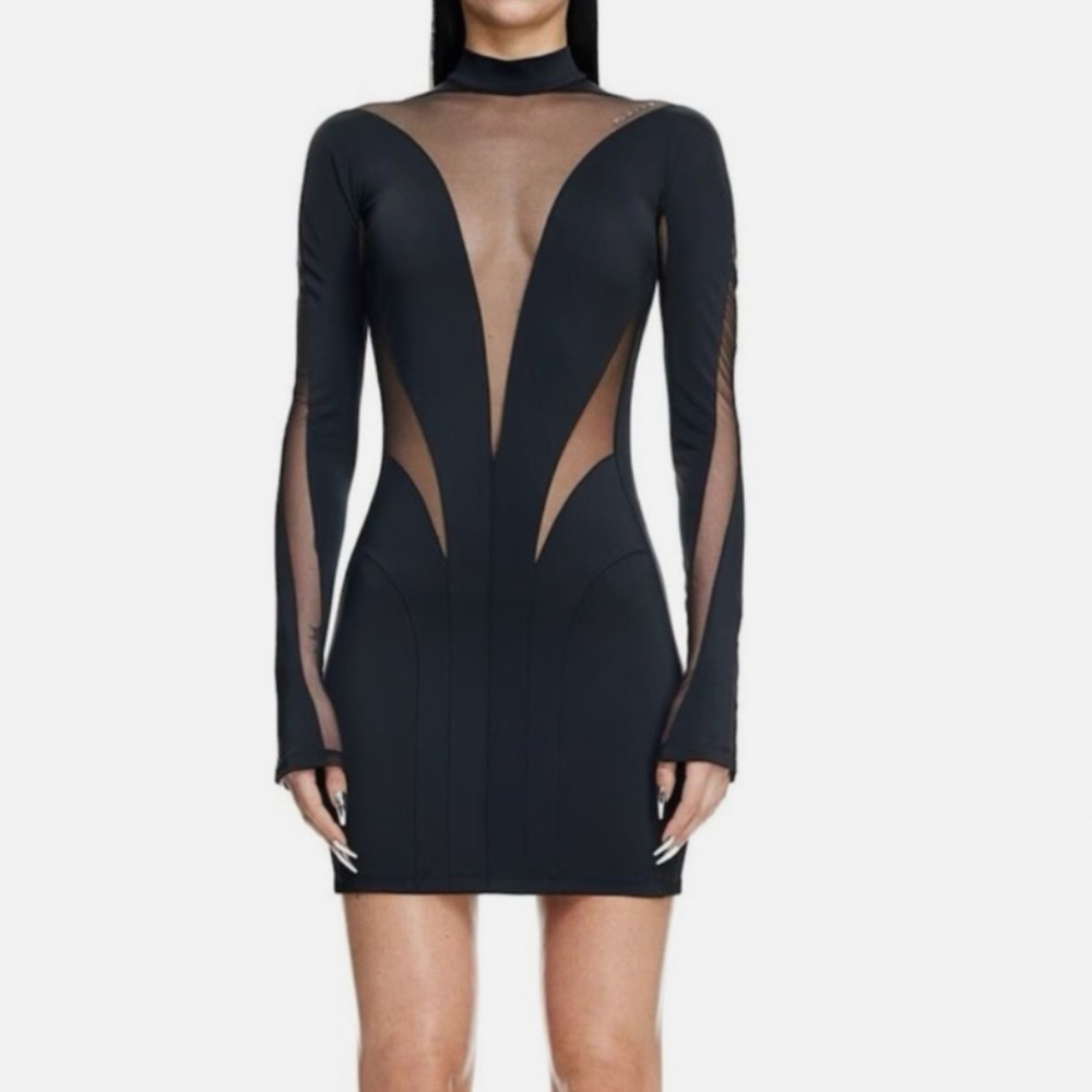 H&M mugler mesh dress